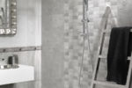 DAYTONA R40 GREY-MOON.Red body wall tiles in 23x40 cm size. Light grey color and shiny finish. Suitable for bathrooms